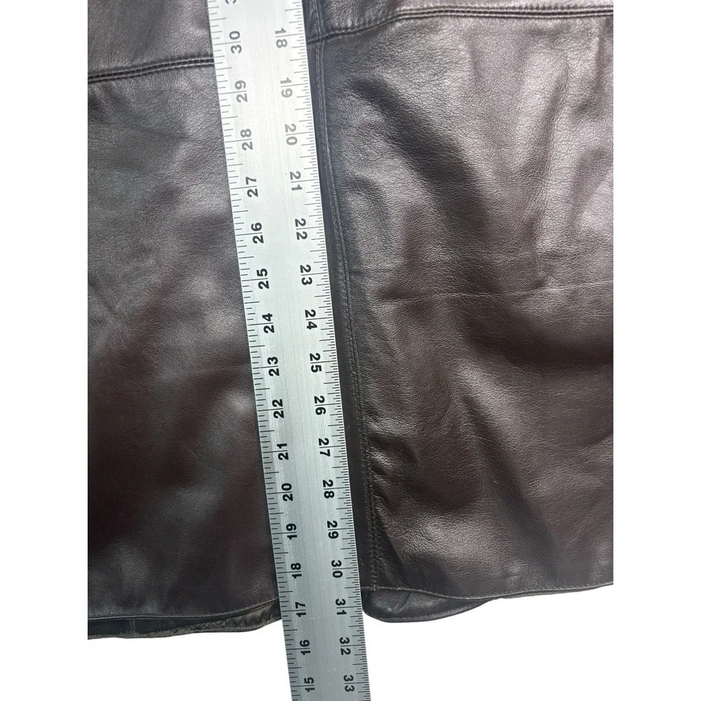 vtg‎ 60R 4XL Brown Leather Vest Biker Motorcycle Soft Lambskin Western Bespoke